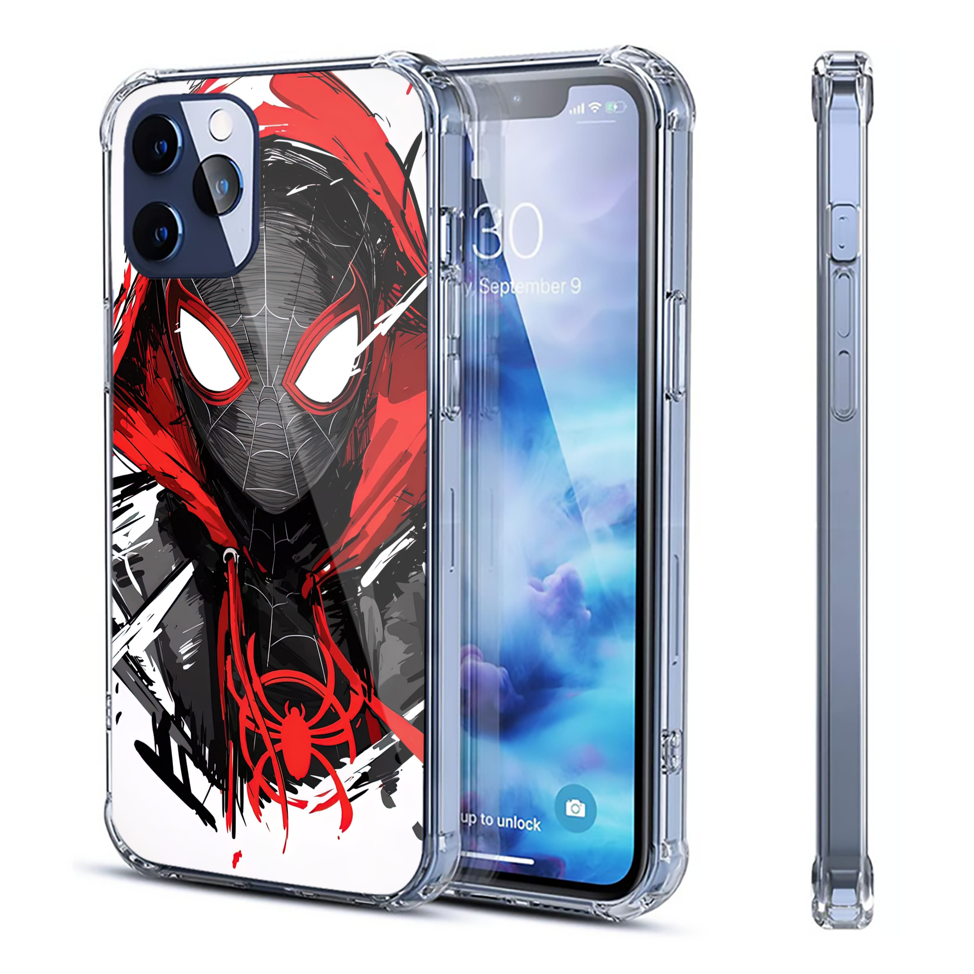 （画像用） Spider Man スパイダーマン 【iPhone 12シリーズ対応】透明スマホケース（クリアソフトケース）